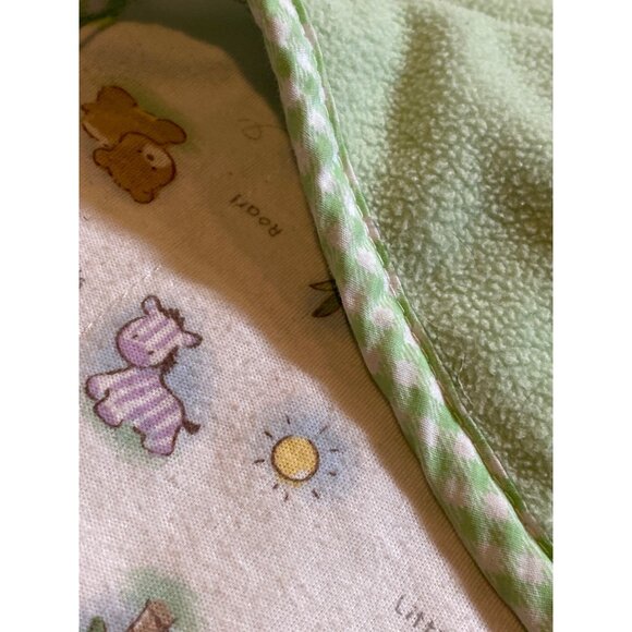 Koala Baby Blanket Green Safari Animal Friends Lovey Security Reversible - Picture 8 of 8